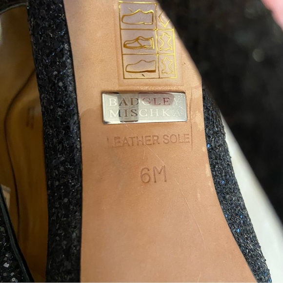 BNWOB Badgley Mischka Humble black sparkle peep toe heels in size 6 - Picture 9 of 11